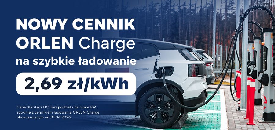 Grafika - ORLEN wprowadza nowy cennik ładowania pojazdów elektrycznych w sieci ORLEN Charge